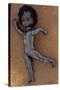 Modern Plastic Black Girl Doll Slightly Scratched and Soiled Lying-Den Reader-Stretched Canvas