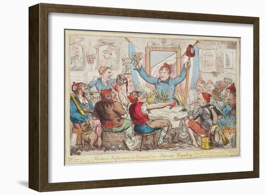 Modern Reformers in Council - or - Patriots Regaling, 1818-Isaac Robert Cruikshank-Framed Giclee Print