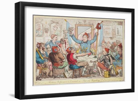 Modern Reformers in Council - or - Patriots Regaling, 1818-Isaac Robert Cruikshank-Framed Giclee Print