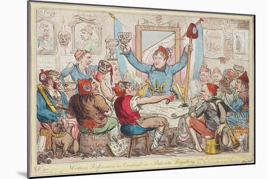 Modern Reformers in Council - or - Patriots Regaling, 1818-Isaac Robert Cruikshank-Mounted Giclee Print