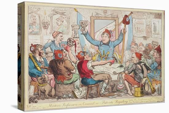 Modern Reformers in Council - or - Patriots Regaling, 1818-Isaac Robert Cruikshank-Stretched Canvas