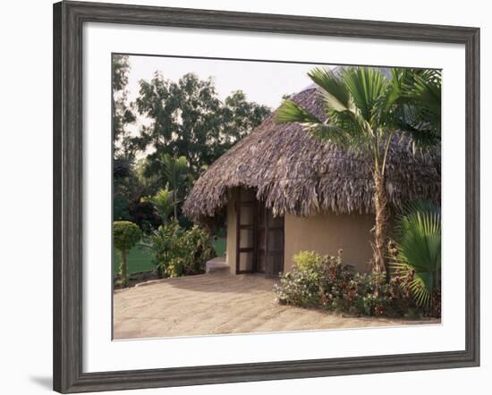 Modern Residential Home in Traditional Tribal Rabari Round Mud Hut, Gujarat State, India-John Henry Claude Wilson-Framed Photographic Print