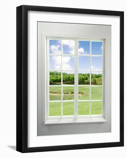 Modern Residential Window with Lake View-ilker canikligil-Framed Art Print