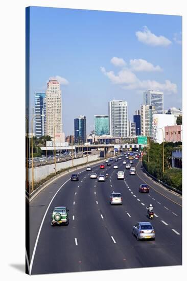 Modern Road System Leading to the Commercial Centre, Tel Aviv, Israel, Middle East-Gavin Hellier-Stretched Canvas