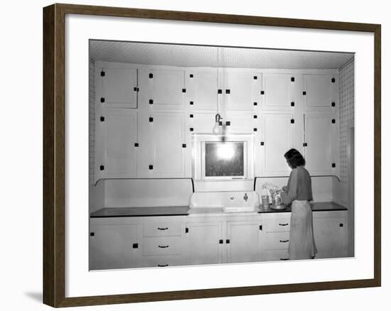 Modern Rural Kitchen 1930's-null-Framed Photographic Print