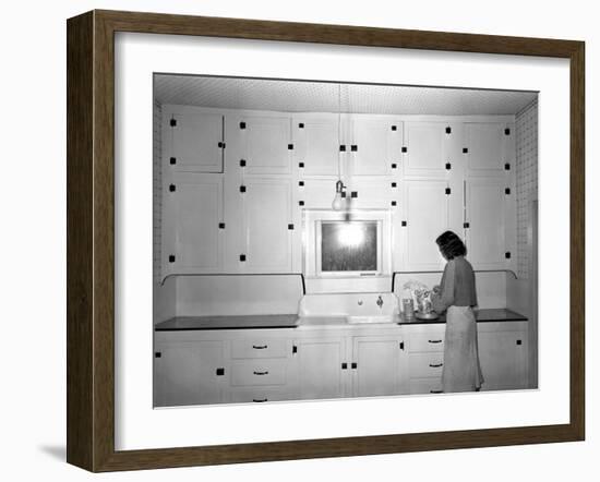 Modern Rural Kitchen 1930's-null-Framed Photographic Print