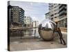 Modern Sculpture at Clarence Dock, Leeds, West Yorkshire, Yorkshire, England, UK, Europe-Mark Sunderland-Stretched Canvas