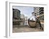 Modern Sculpture at Clarence Dock, Leeds, West Yorkshire, Yorkshire, England, UK, Europe-Mark Sunderland-Framed Photographic Print