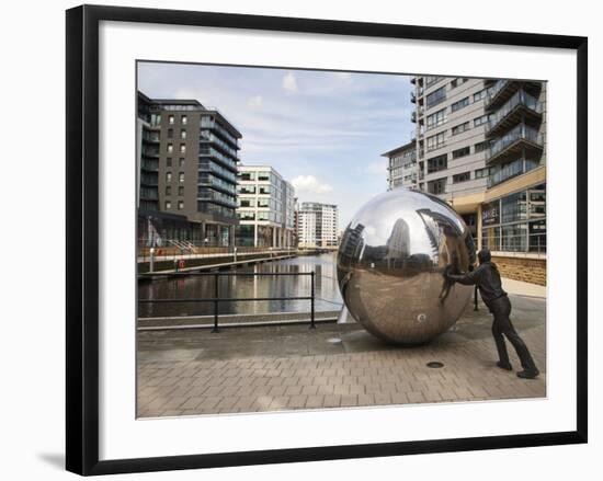 Modern Sculpture at Clarence Dock, Leeds, West Yorkshire, Yorkshire, England, UK, Europe-Mark Sunderland-Framed Photographic Print