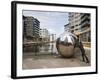 Modern Sculpture at Clarence Dock, Leeds, West Yorkshire, Yorkshire, England, UK, Europe-Mark Sunderland-Framed Photographic Print