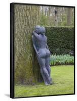 Modern Sculpture of Nude Couple Embracing, Keukenhof, Park and Gardens Near Amsterdam, Netherlands-Amanda Hall-Framed Photographic Print