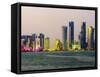 Modern Skyline, Doha, Qatar, Middle East-Alan Copson-Framed Stretched Canvas