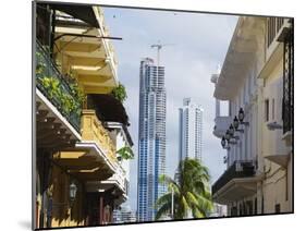 Modern Skyscrapers and Historical Old Town, UNESCO World Heritage Site, Panama City, Panama-Christian Kober-Mounted Photographic Print