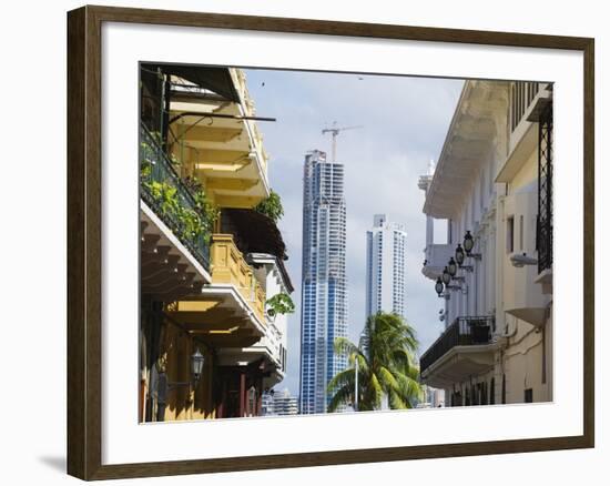 Modern Skyscrapers and Historical Old Town, UNESCO World Heritage Site, Panama City, Panama-Christian Kober-Framed Photographic Print