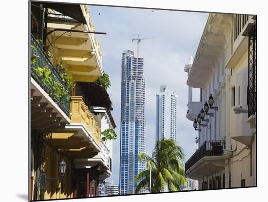 Modern Skyscrapers and Historical Old Town, UNESCO World Heritage Site, Panama City, Panama-Christian Kober-Mounted Photographic Print