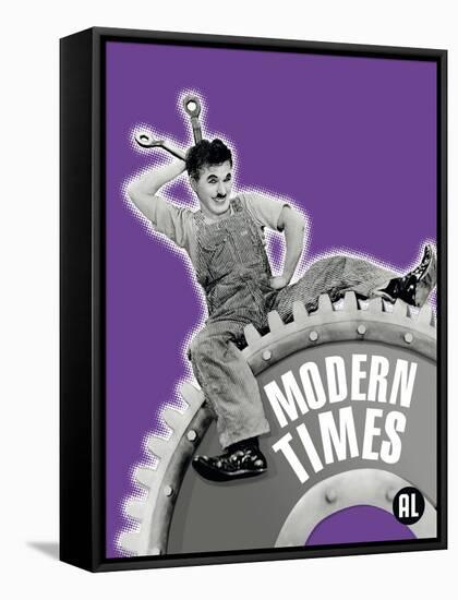 Modern Times, Belgian Movie Poster, 1936-null-Framed Stretched Canvas