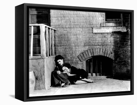 Modern Times, Charles Chaplin, Paulette Goddard, 1936-null-Framed Stretched Canvas