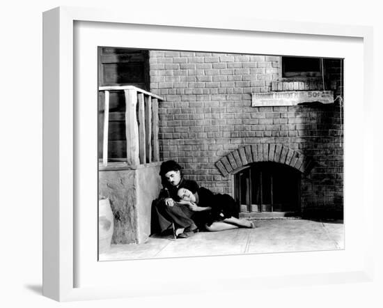 Modern Times, Charles Chaplin, Paulette Goddard, 1936-null-Framed Photo