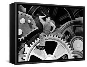 Modern Times, Charlie Chaplin, 1936-null-Framed Stretched Canvas