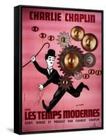 Modern Times, Charlie Chaplin, 1936-null-Framed Stretched Canvas