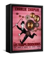 Modern Times, Charlie Chaplin, 1936-null-Framed Stretched Canvas
