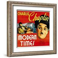 Modern Times, Charlie Chaplin, Paulette Goddard, 1936-null-Framed Art Print