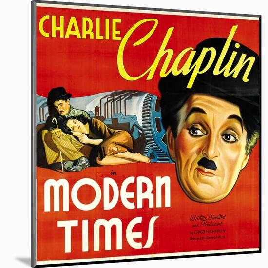 Modern Times, Charlie Chaplin, Paulette Goddard, 1936-null-Mounted Art Print