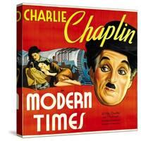 Modern Times, Charlie Chaplin, Paulette Goddard, 1936-null-Stretched Canvas