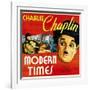 Modern Times, Charlie Chaplin, Paulette Goddard, 1936-null-Framed Art Print