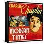 Modern Times, Charlie Chaplin, Paulette Goddard, 1936-null-Framed Stretched Canvas