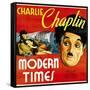 Modern Times, Charlie Chaplin, Paulette Goddard, 1936-null-Framed Stretched Canvas