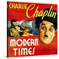 Modern Times, Charlie Chaplin, Paulette Goddard, 1936-null-Stretched Canvas