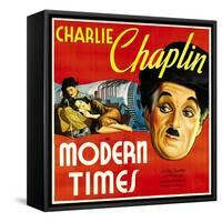 Modern Times, Charlie Chaplin, Paulette Goddard, Charlie Chaplin, 1936-null-Framed Stretched Canvas