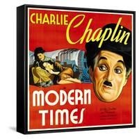 Modern Times, Charlie Chaplin, Paulette Goddard, Charlie Chaplin, 1936-null-Framed Stretched Canvas