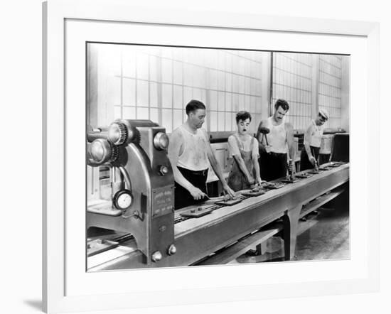 Modern Times, Charlie Chaplin, Tiny Sandford, 1936-null-Framed Photo