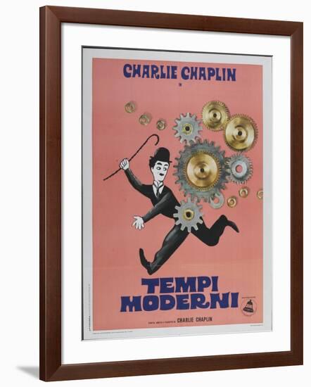 Modern Times, Italian Movie Poster, 1936-null-Framed Art Print