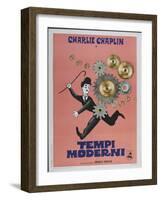 Modern Times, Italian Movie Poster, 1936-null-Framed Art Print