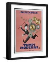 Modern Times, Italian Movie Poster, 1936-null-Framed Art Print