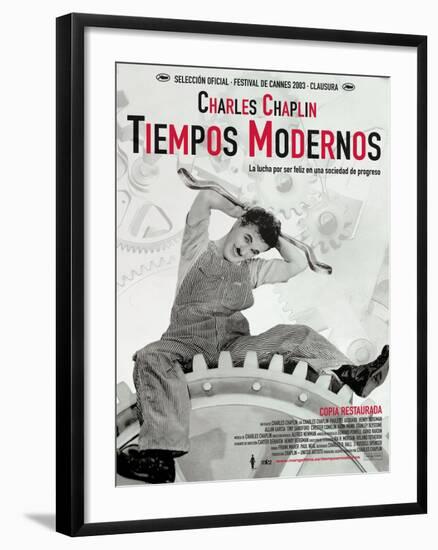 Modern Times, Spanish Movie Poster, 1936-null-Framed Art Print