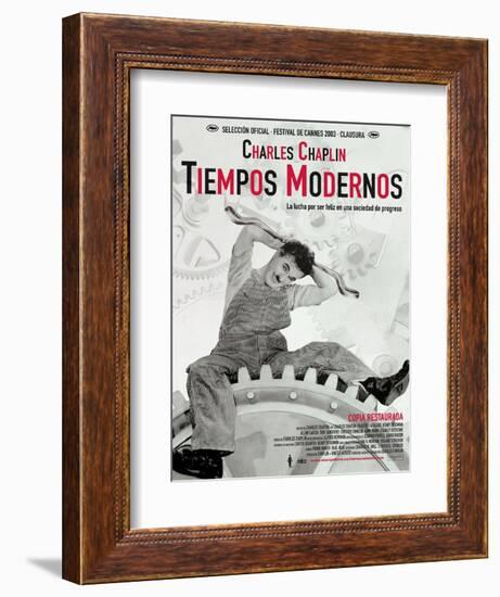 Modern Times, Spanish Movie Poster, 1936-null-Framed Art Print