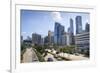 Modern towers along the harbour front on Hong Kong Island, Hong Kong, China, Asia-Fraser Hall-Framed Photographic Print