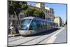 Modern Tram, Nice, Alpes Maritimes, Provence, Cote D'Azur, French Riviera, France, Europe-Amanda Hall-Mounted Photographic Print