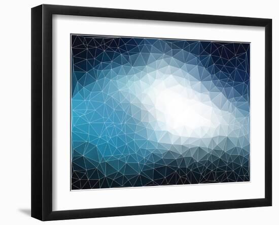 Modern Triangle Mesh Stained Glass Mosaic Design-traffico-Framed Art Print