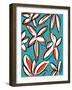 Modern Turquoise Floral-Jan Weiss-Framed Art Print