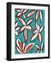 Modern Turquoise Floral-Jan Weiss-Framed Art Print