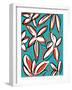 Modern Turquoise Floral-Jan Weiss-Framed Art Print