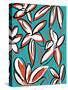 Modern Turquoise Floral-Jan Weiss-Stretched Canvas