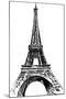 Modern Vector Illustration of Eiffel Tower. Black and White Vector Illustration. Romantic Symbol In-null-Mounted Art Print