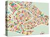 Modern Venice Map-Nikki Galapon-Stretched Canvas