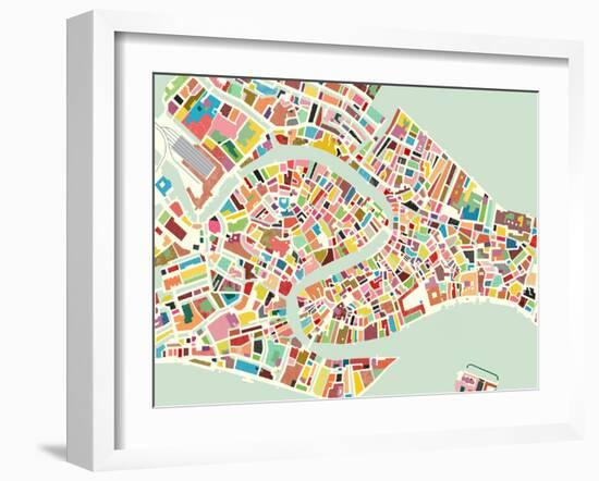 Modern Venice Map-Nikki Galapon-Framed Art Print